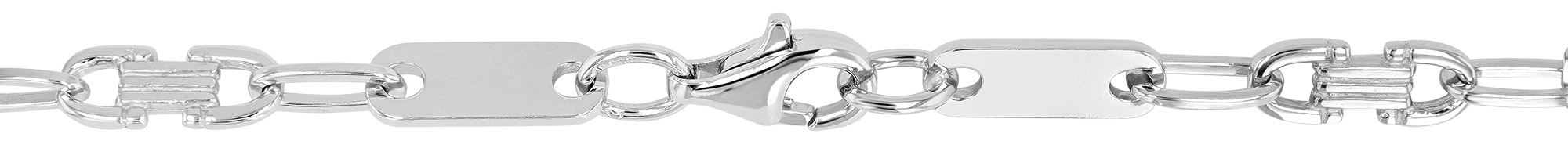 "Lumi" 925/- Echt Silber  Plattenkette, rhodiniert, 60 cm/ 6 mm