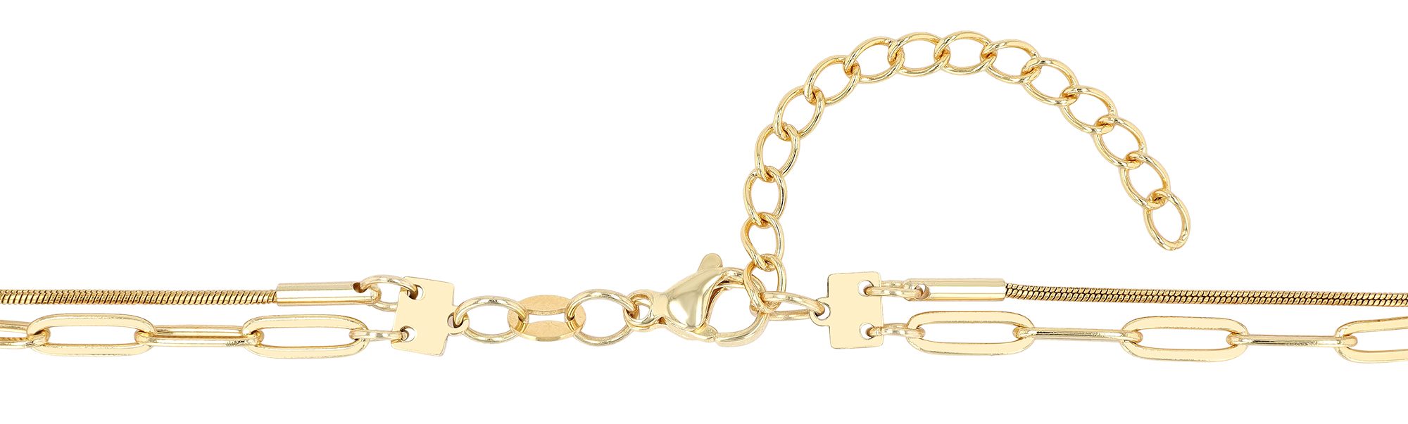 "Arany" 2-Layering Kette (45/ 50 +5cm) mit Tropfen Anhänger, goldfarben