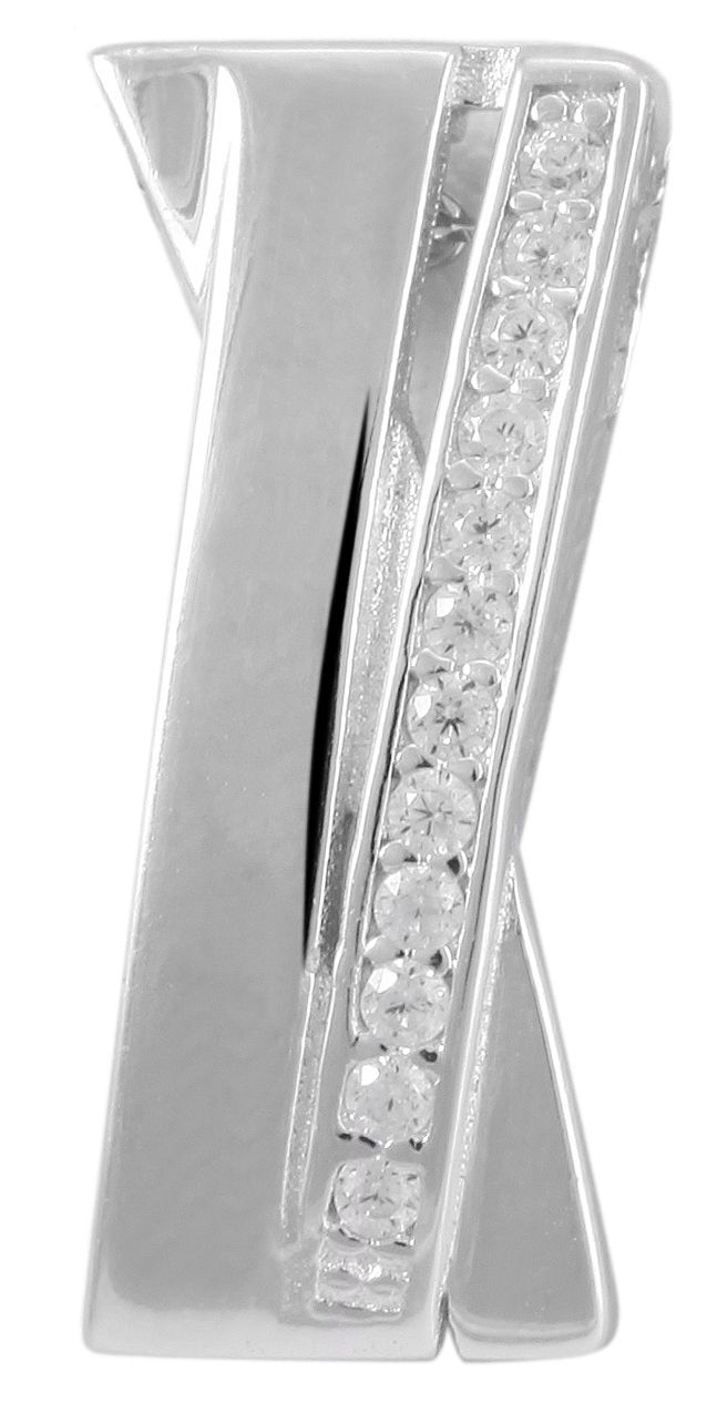 925/- Echt Silber Anhänger ohne Kette "Leoline" mit Zirkoniabesatz, 925/rhodiniert
