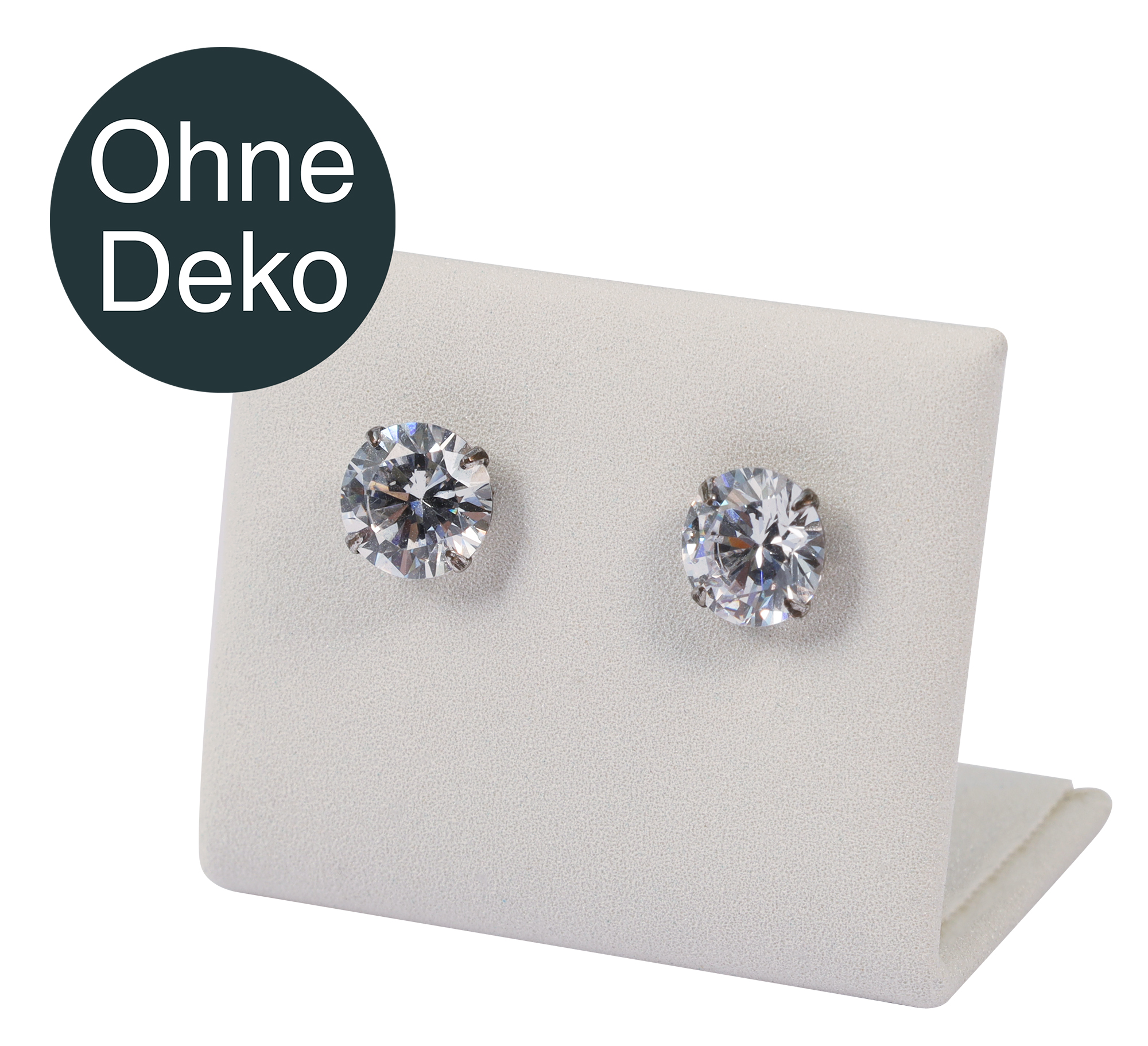 kleiner Aufsteller für Ohrstecker (Dekoserie Soft), PU-bezogen, 2,5 cm, weiß