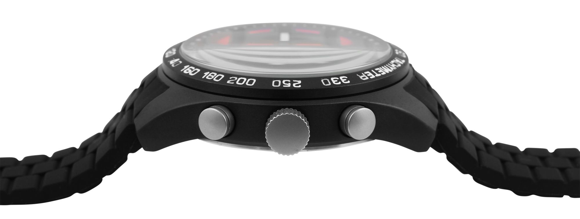 ELITE Herrenchronograph mit Silikonband, schwarz/rot