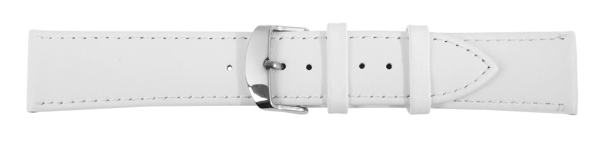 Echtleder-Uhrenarmband, weiß, 20 mm