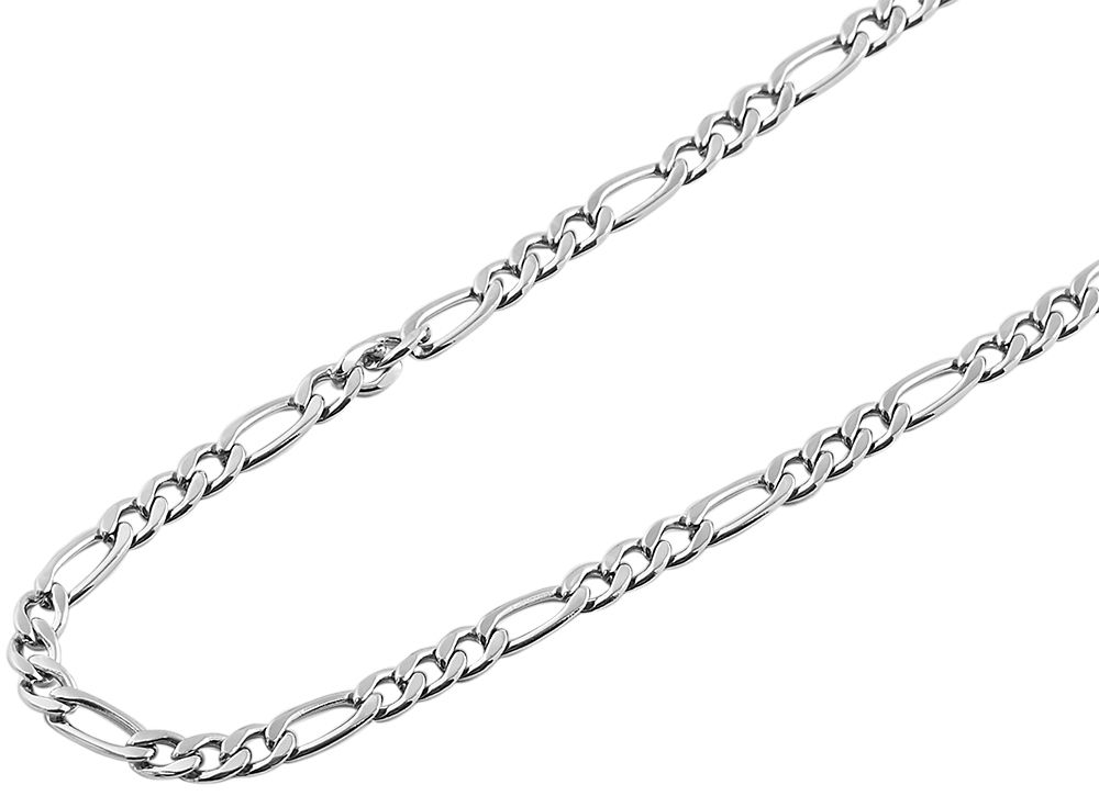 "Enissa", Edelstahl Figaro-Kette, 60 cm/ 4 mm, silberfarben