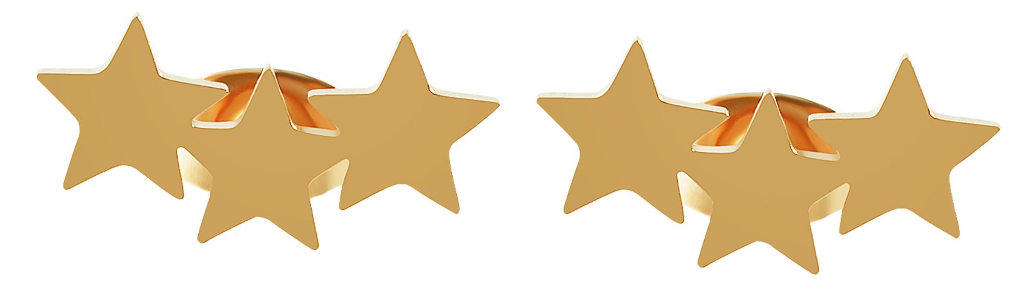 Akzent Edelstahl Ohrstecker, Sternenreihe, Ionenplattiert, goldfarben