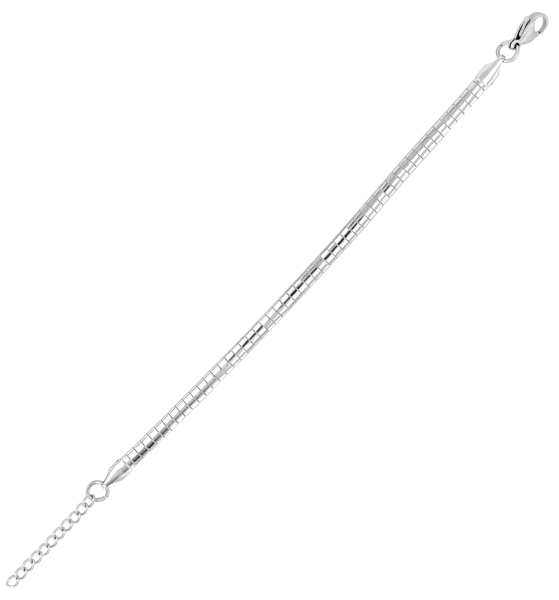"Giedre" Edelstahl Armband/ Kachel-Gliederarmband, 17+3 cm, silberfarben