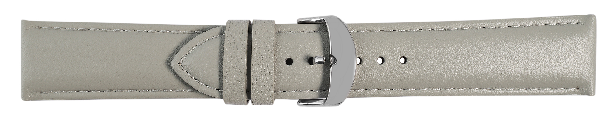 Gr 20 mm Uhrenarmband aus Echtleder in grau, genäht