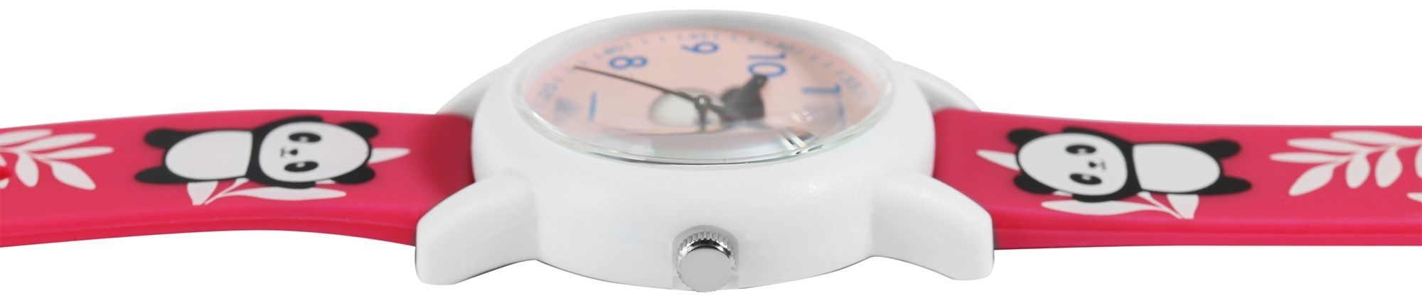 Q&Q Kinderuhr, Kunststoff, Silikonarmband, "Panda", 10 ATM, Ø 32 mm