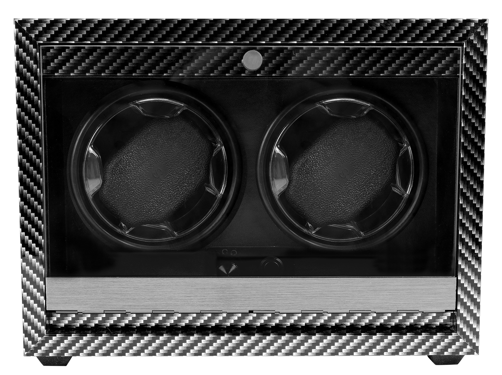 automatischer Uhrenbeweger für 2 Uhren, Licht, USB-DC, Carbon