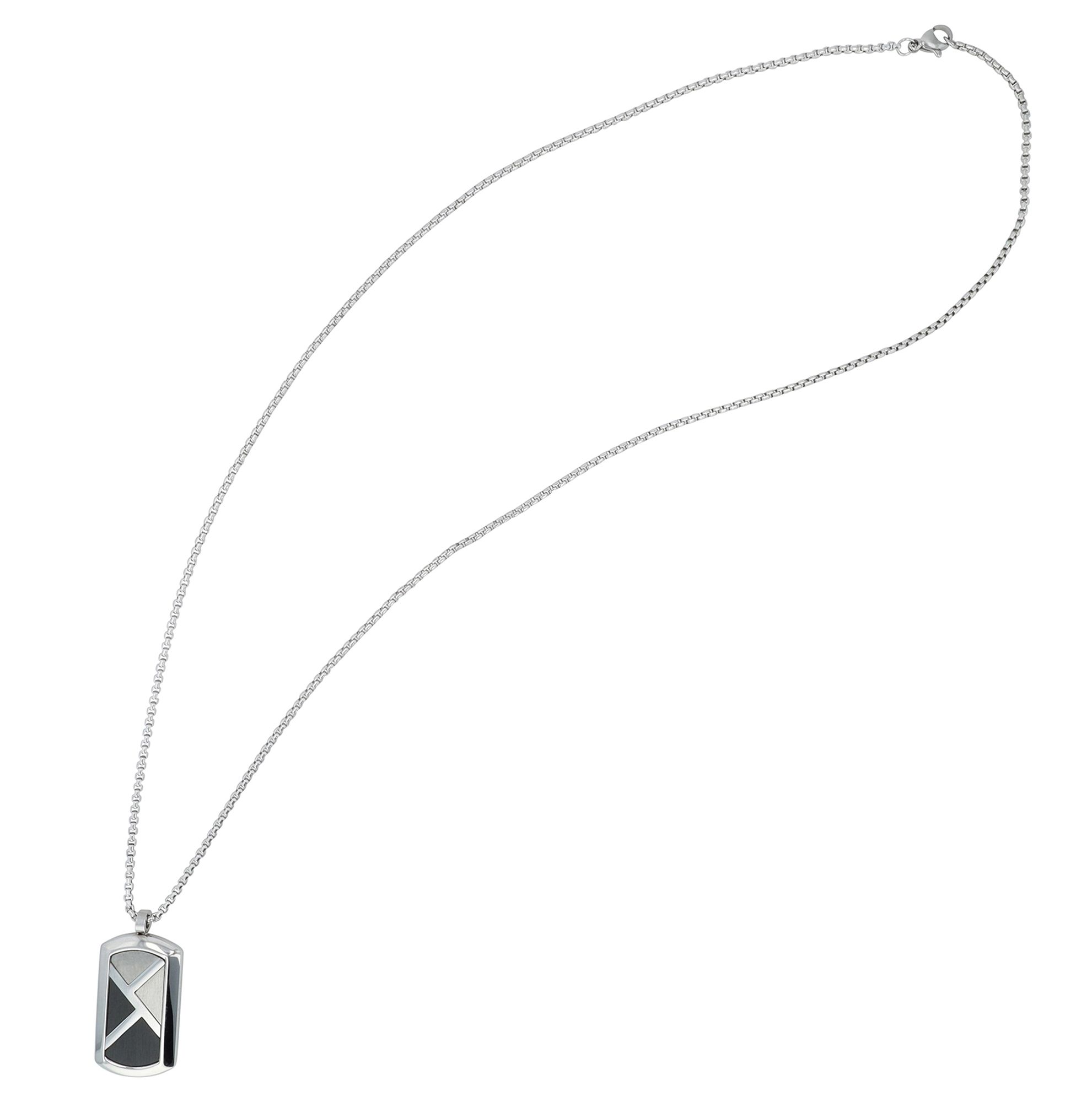 Akzent Erbskette "Stellan"mit Dogtag-Anhänger, Edelstahl, 60 cm, bicolor