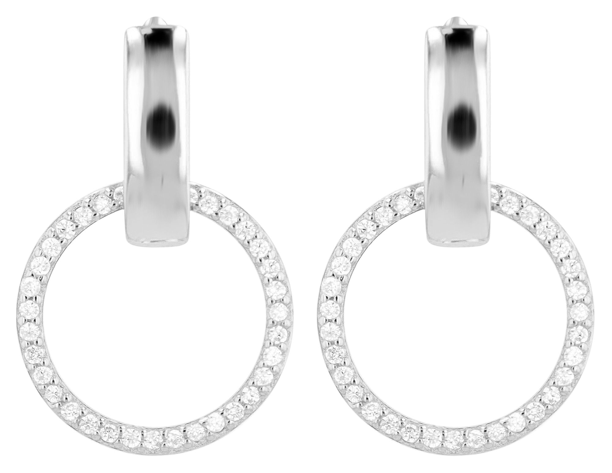 "Charlie" 925/- Echt Silber Creolen mit Anhänger (abnehmbar), rhodinert