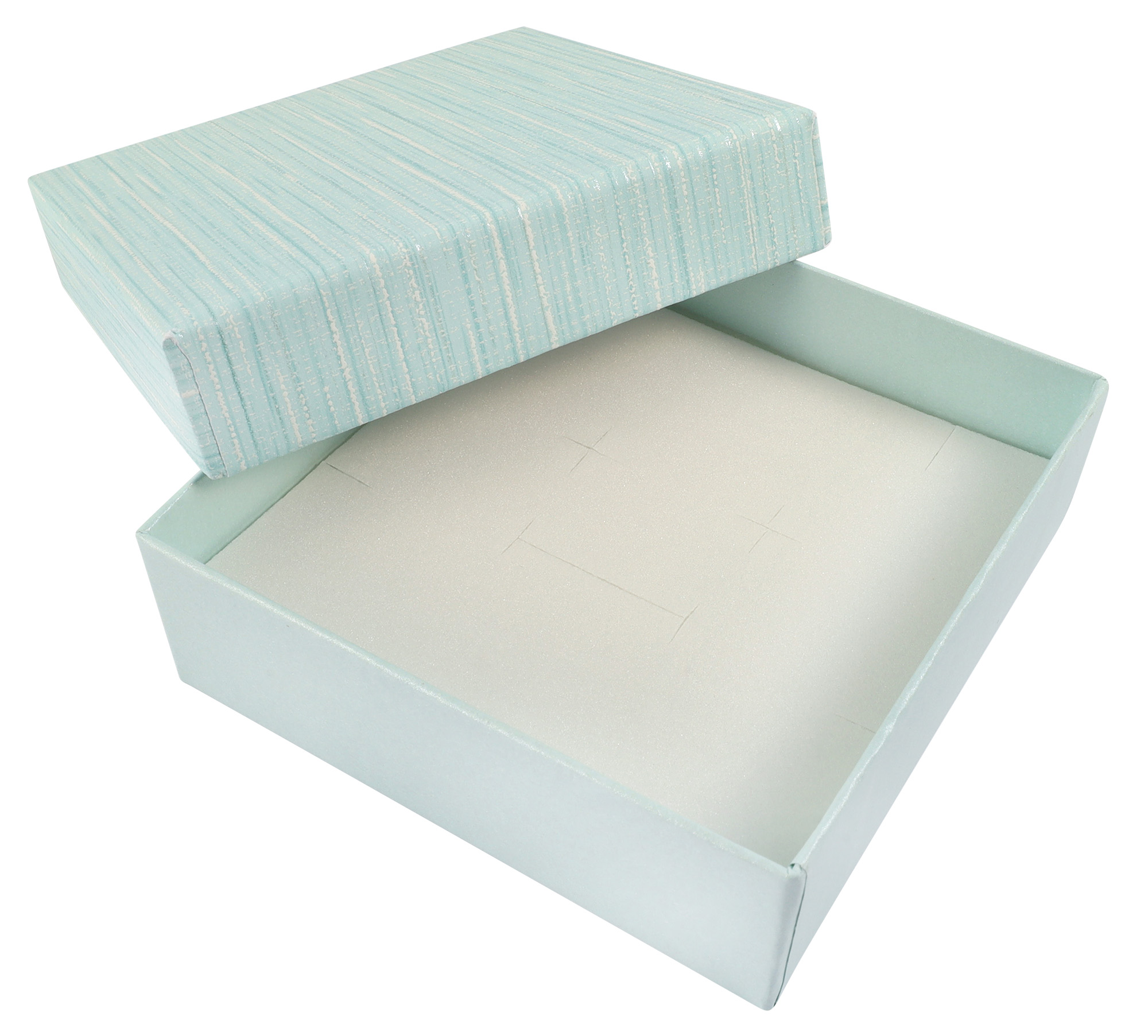 Papp Schmuckboxen, hellblau, VE12, 9 x 9 cm