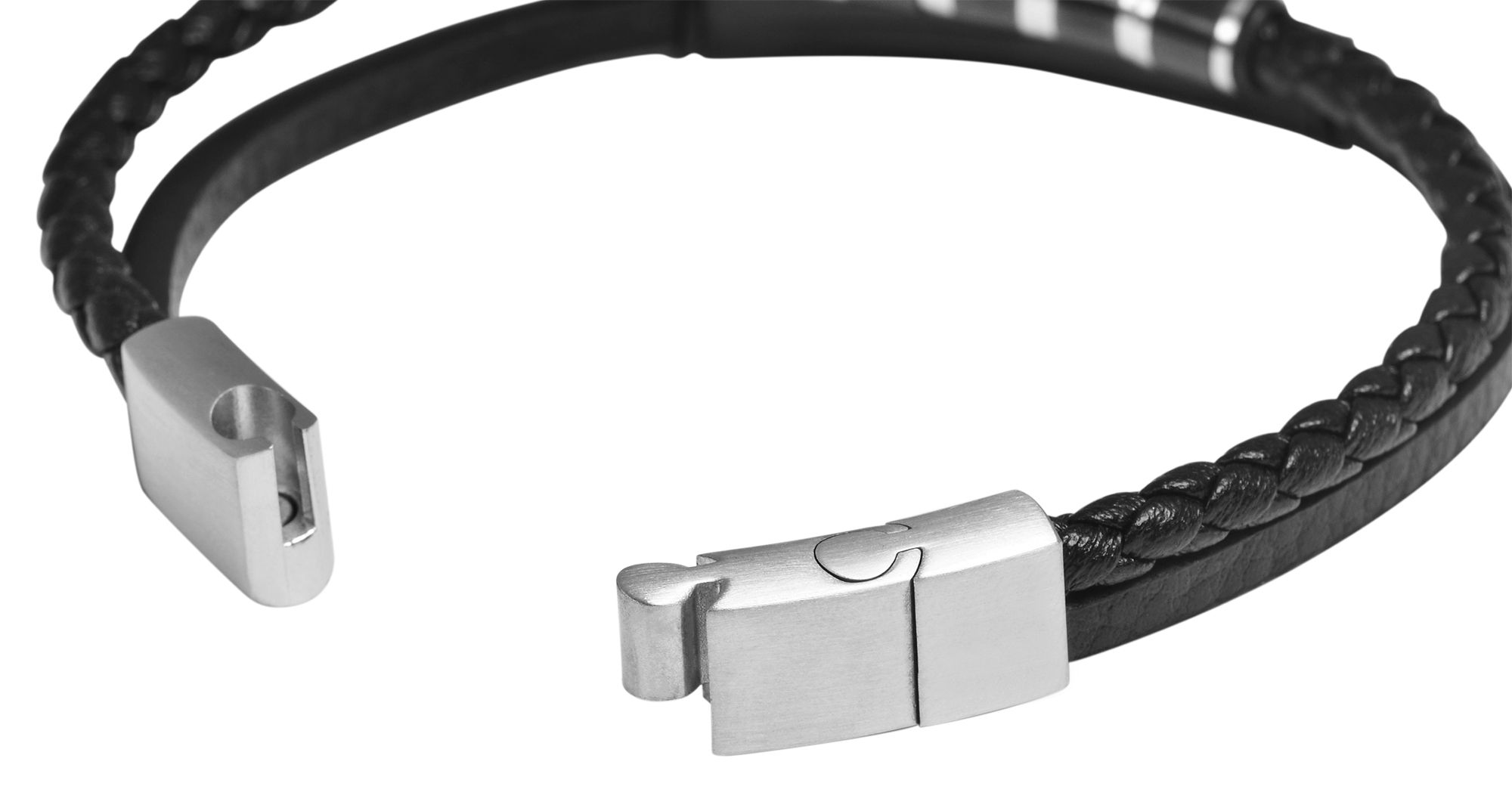 Akzent Echtlederarmband, schwarz mit Magnetschließe
