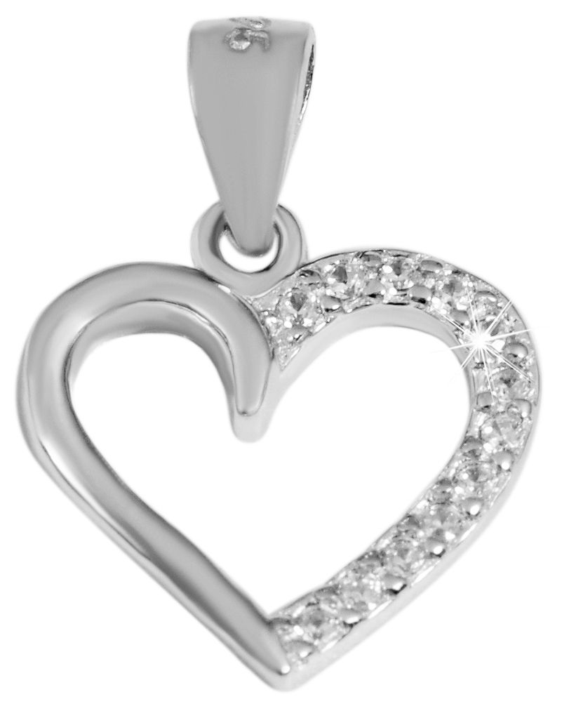 925/- Echt Silber Schmuckset "Heleen" mit Ohrsteckern und Anhänger, Herzen, Zirkoniabesatz, 925/rhodiniert