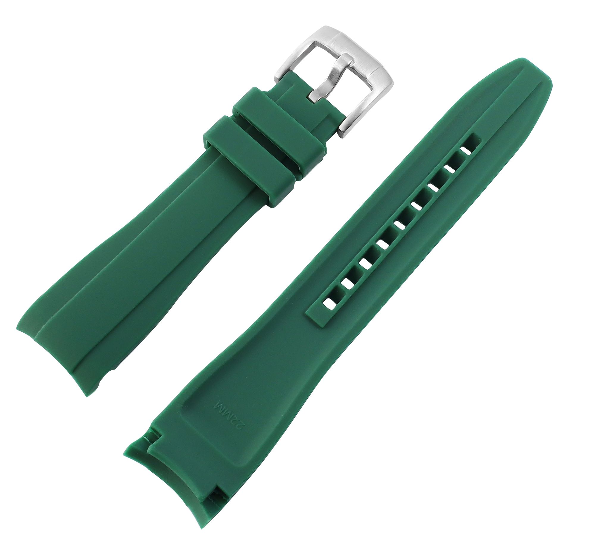 Silikon Uhrenarmband, Dornschließe, grün, 20 mm