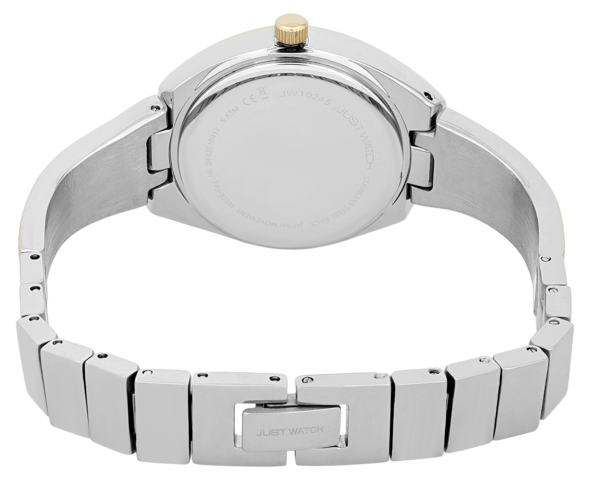 Just Watch Damenuhr "Maja" mit Edelstahlband, Gliederarmband mit Halbspange, Bicolor (silberfarben/ goldfarben), silberfarben