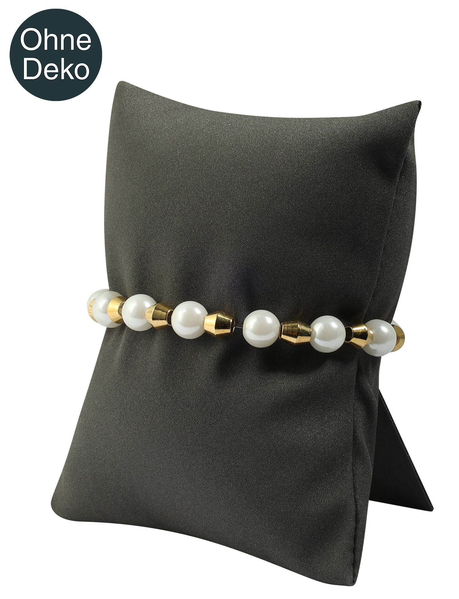 Dekokissen für Armbänder/Uhren (Dekoserie Soft), PU-bezogen, grau