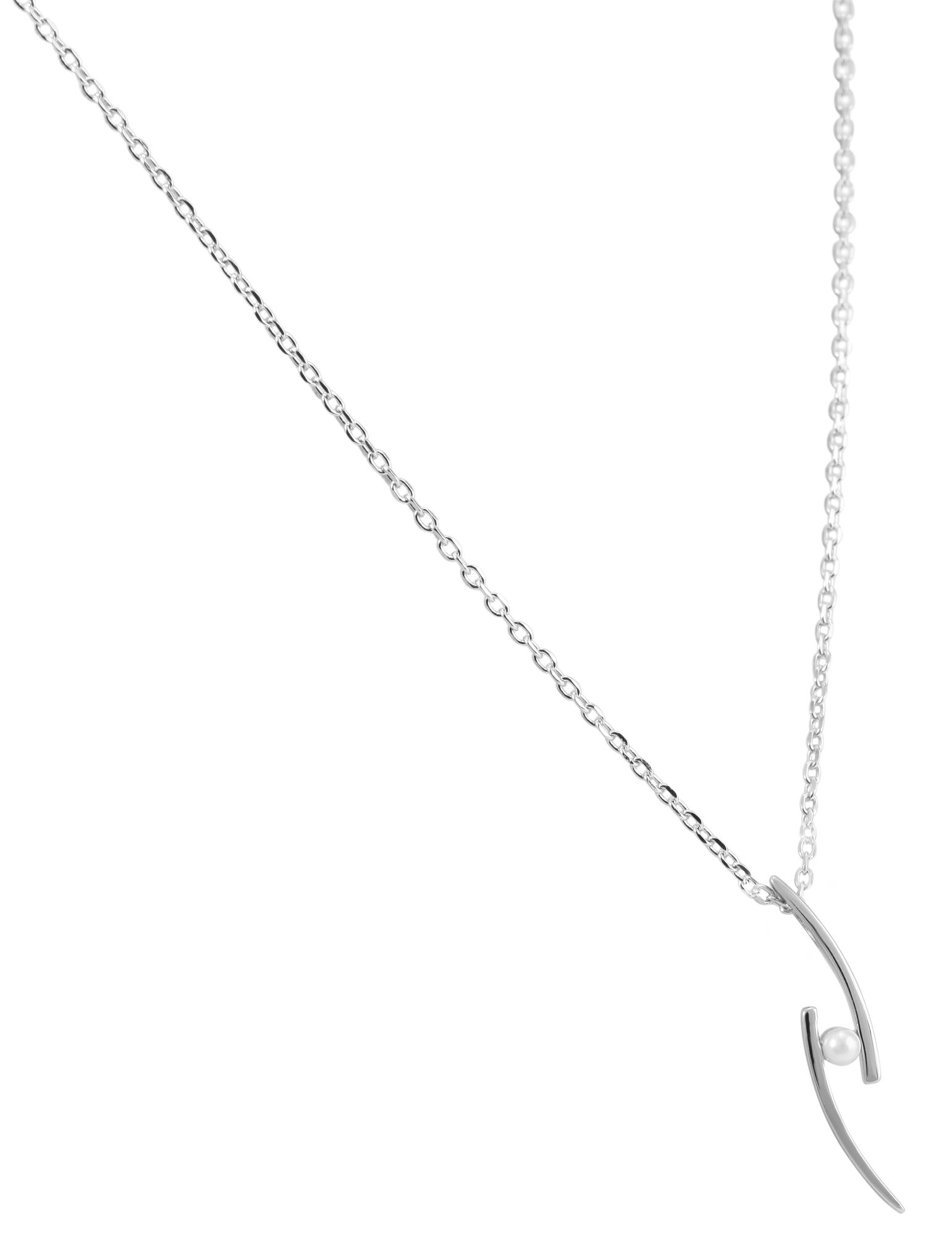 925/- Echt Silber Anhänger ohne Kette "Rodina", halbrunde Elemente mit Perle, 925/rhodiniert
