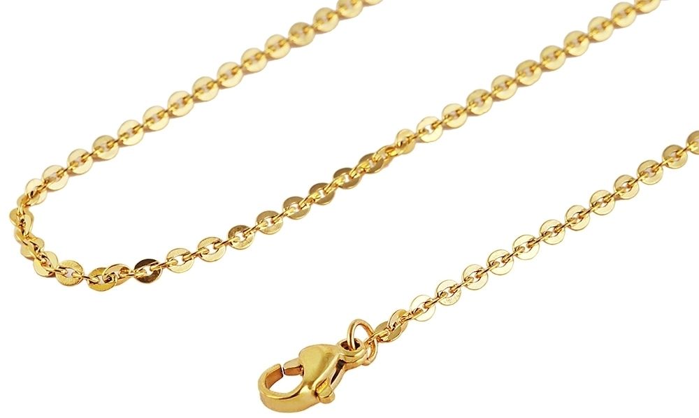 Akzent Ankerkette aus Edelstahl, IP plattiert, goldfarbig, 45+5 cm