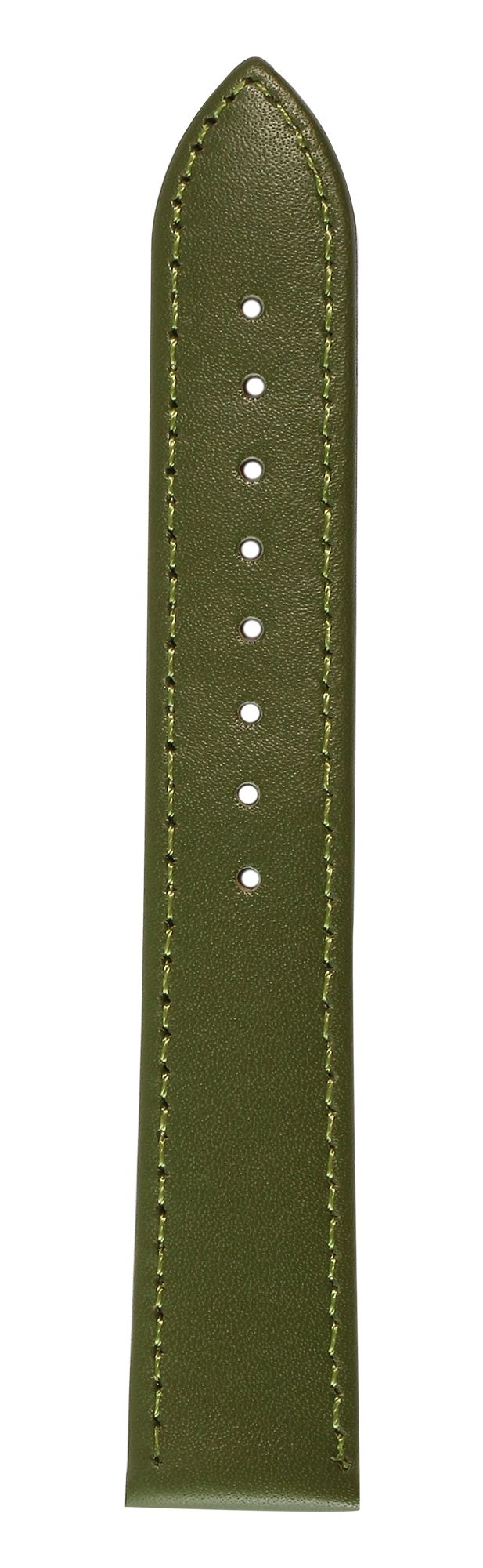 Uhrenarmband aus Echtleder, genäht, dunkelgrün, 18 mm