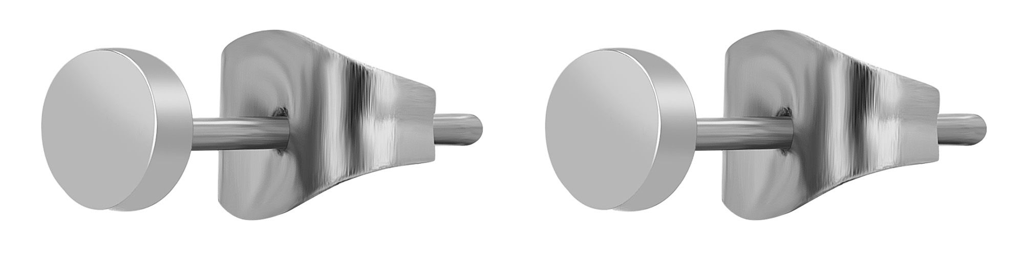 "Dune" Edelstahl Ohrstecker - Plättchen Ø 4 mm silberfarben