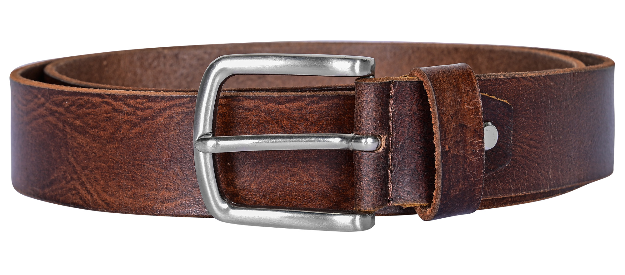 Leonardo Verrelli Echtleder (Full-Grain) Gürtel, braun, kürzbar, 110 cm
