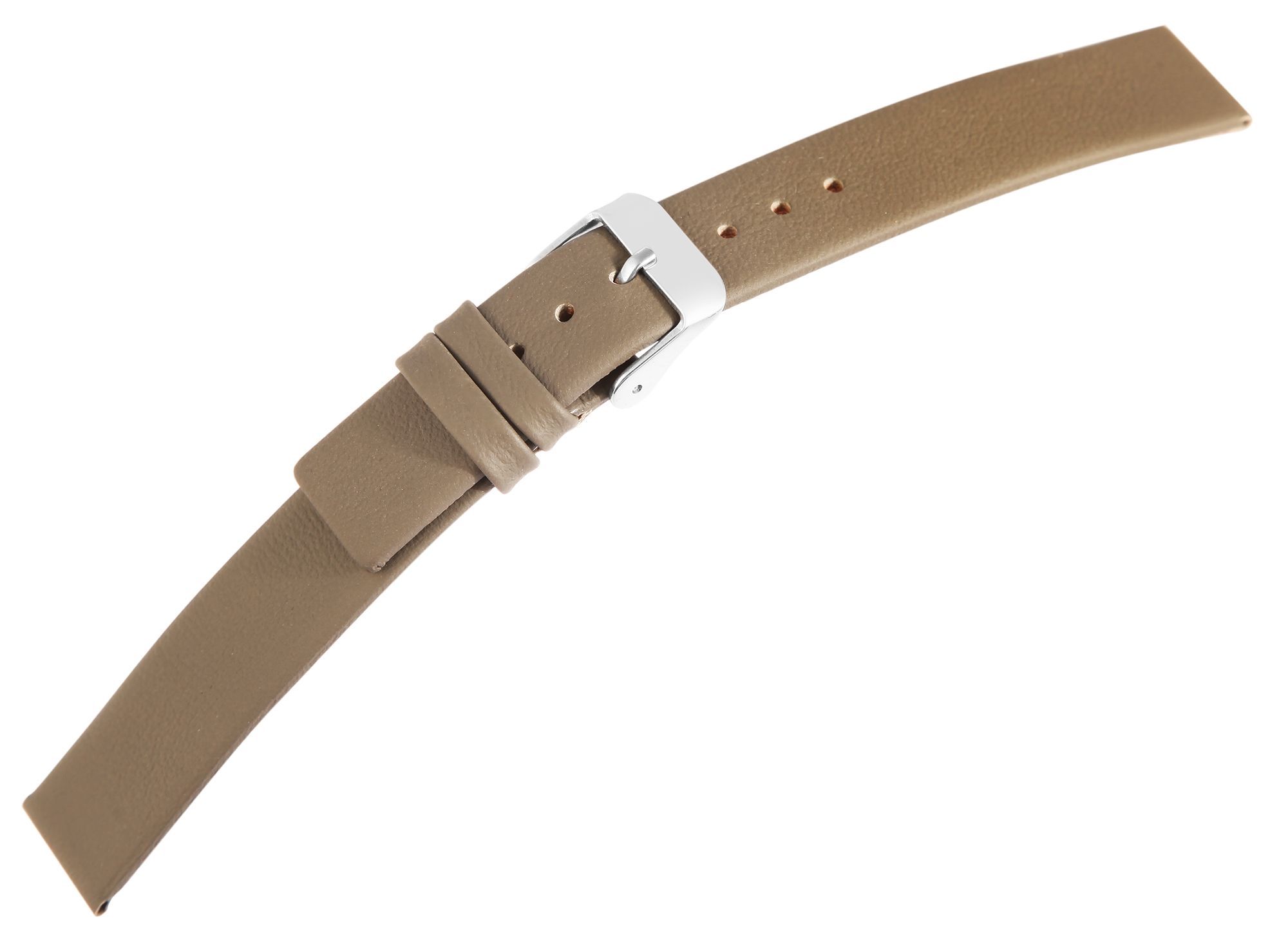 Echtleder-Uhrenarmband, nahtlos, grau, 16 mm