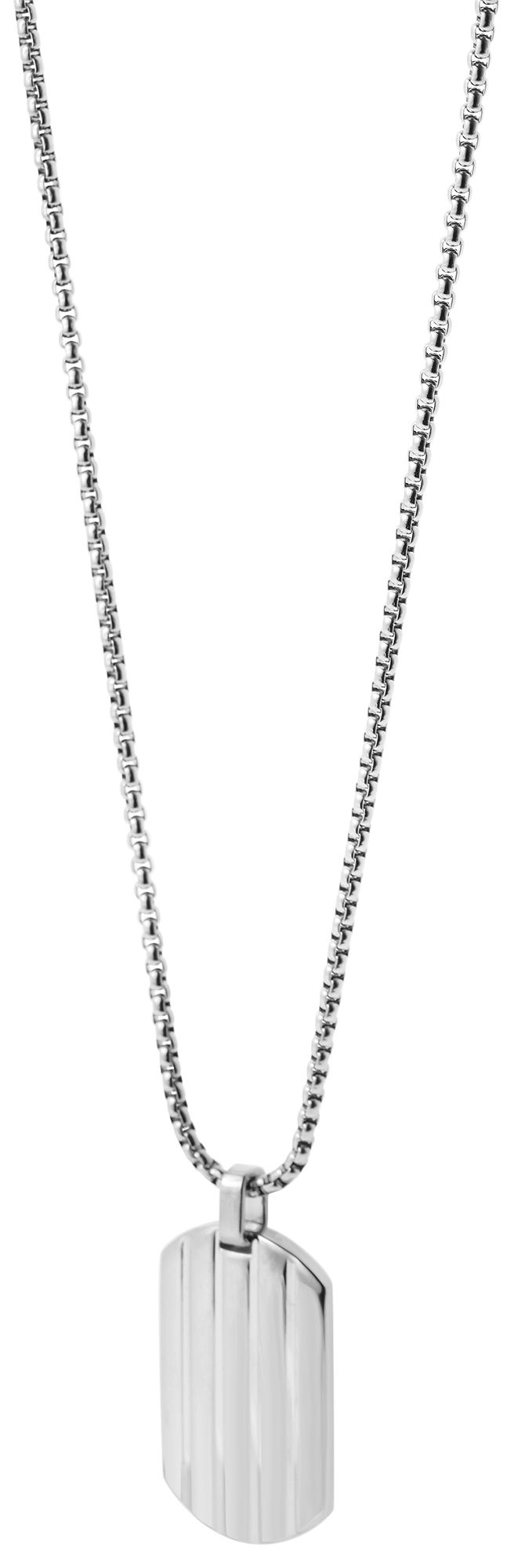 Akzent Halskette mit Dog Tag, Edelstahl, silberfarben