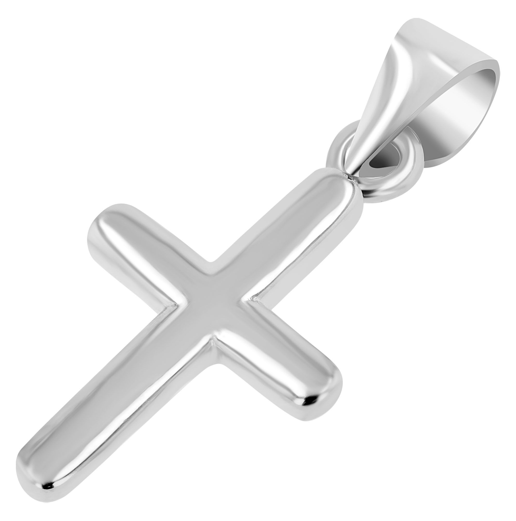 925/- Echt Silber Kreuzanhänger "Valeria", rhodiniert