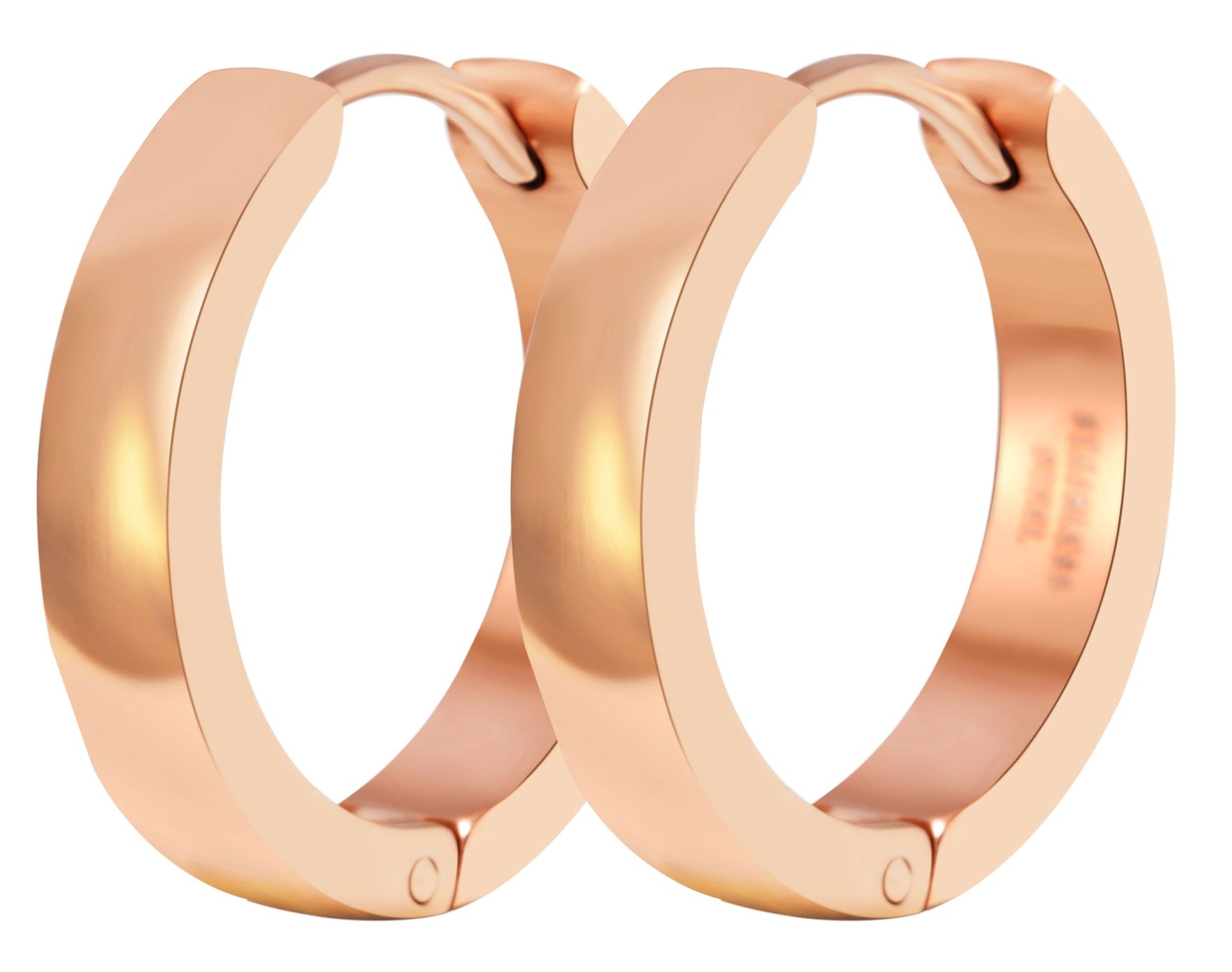 "Jolina", Edelstahl Klapp-Creolen, Ø 15 mm, roségoldfarben