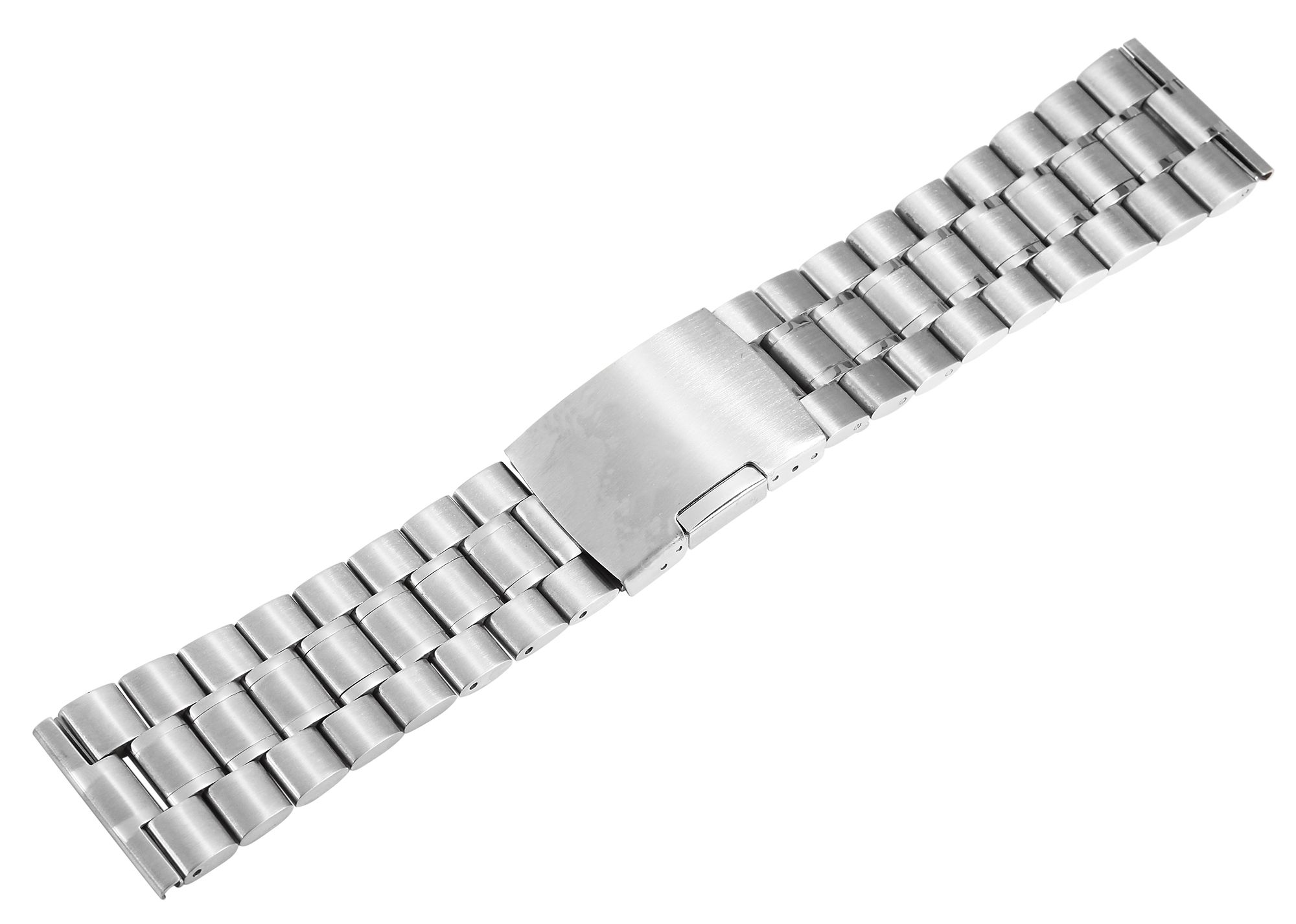 Edelstahl-Uhrenarmband, silberfarben, 24 mm