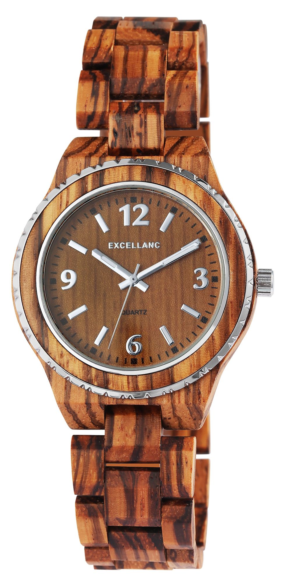 Excellanc Unisexarmbanduhr aus Zebraholz