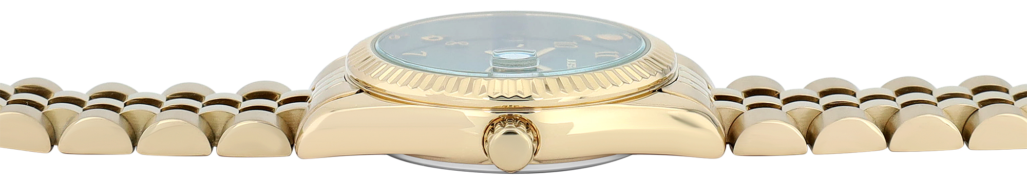 JUST WATCH Damenuhr "Else" mit Edelstahlband Ø 27 mm, goldfarben/grün