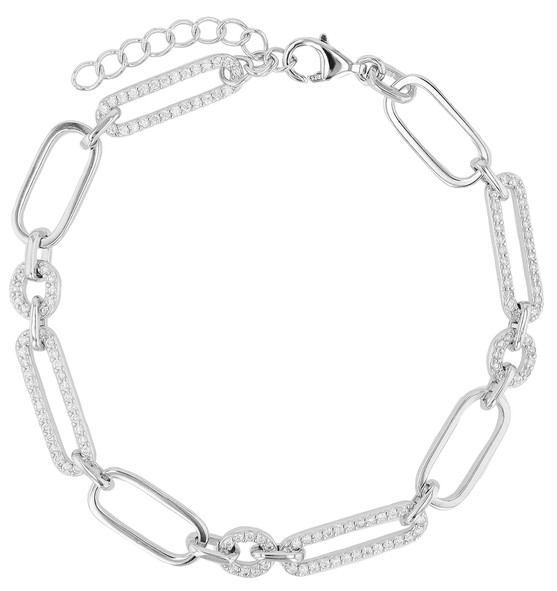 "Lily", 925/- Echt Silber Armband mit Zirkonia, silberfarben rhodiniert