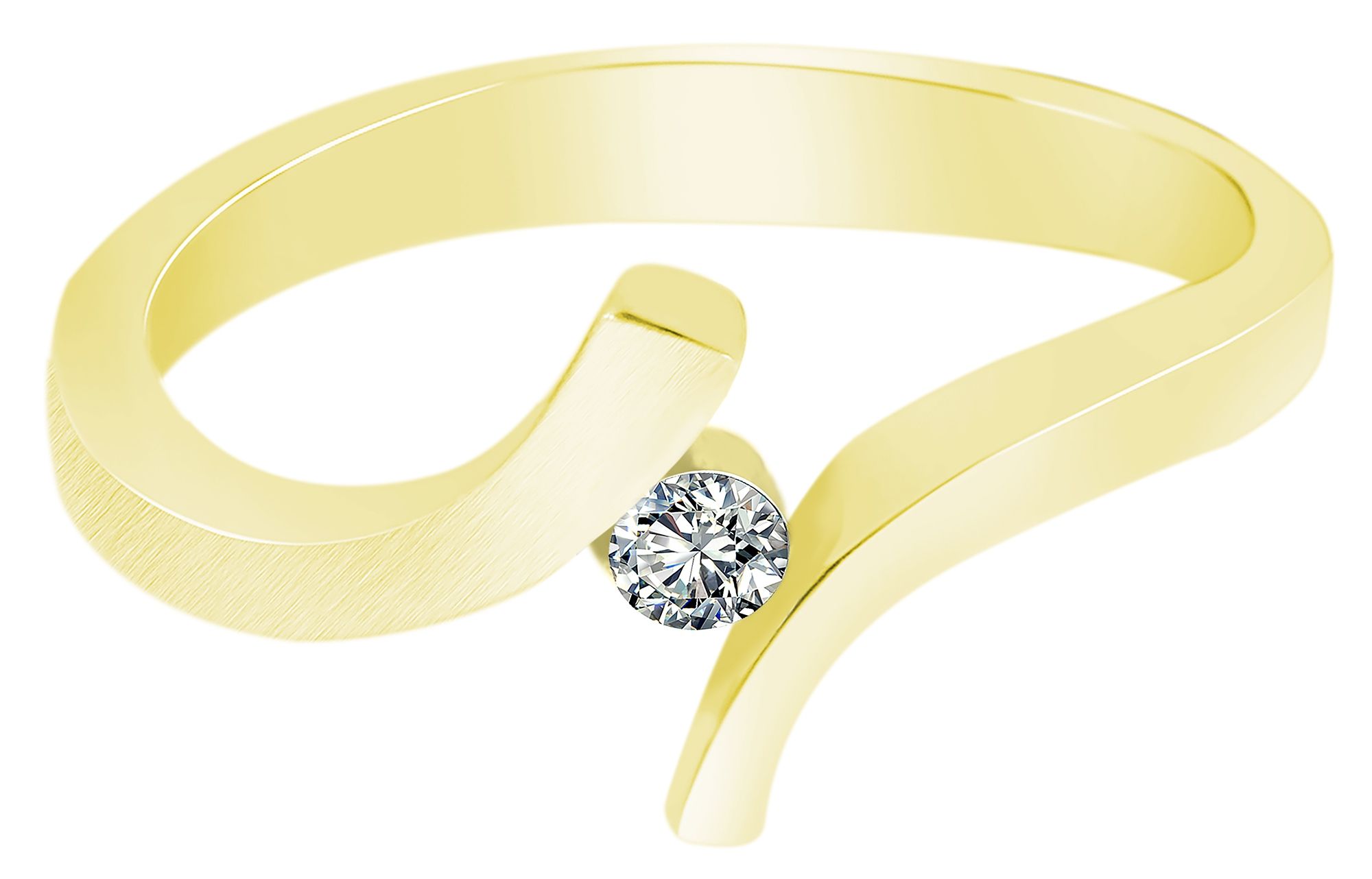 333/- Gold Ring "Enie" mit Zirkoniabesatz, Gelbgold, 8 Karat, Gr. 58