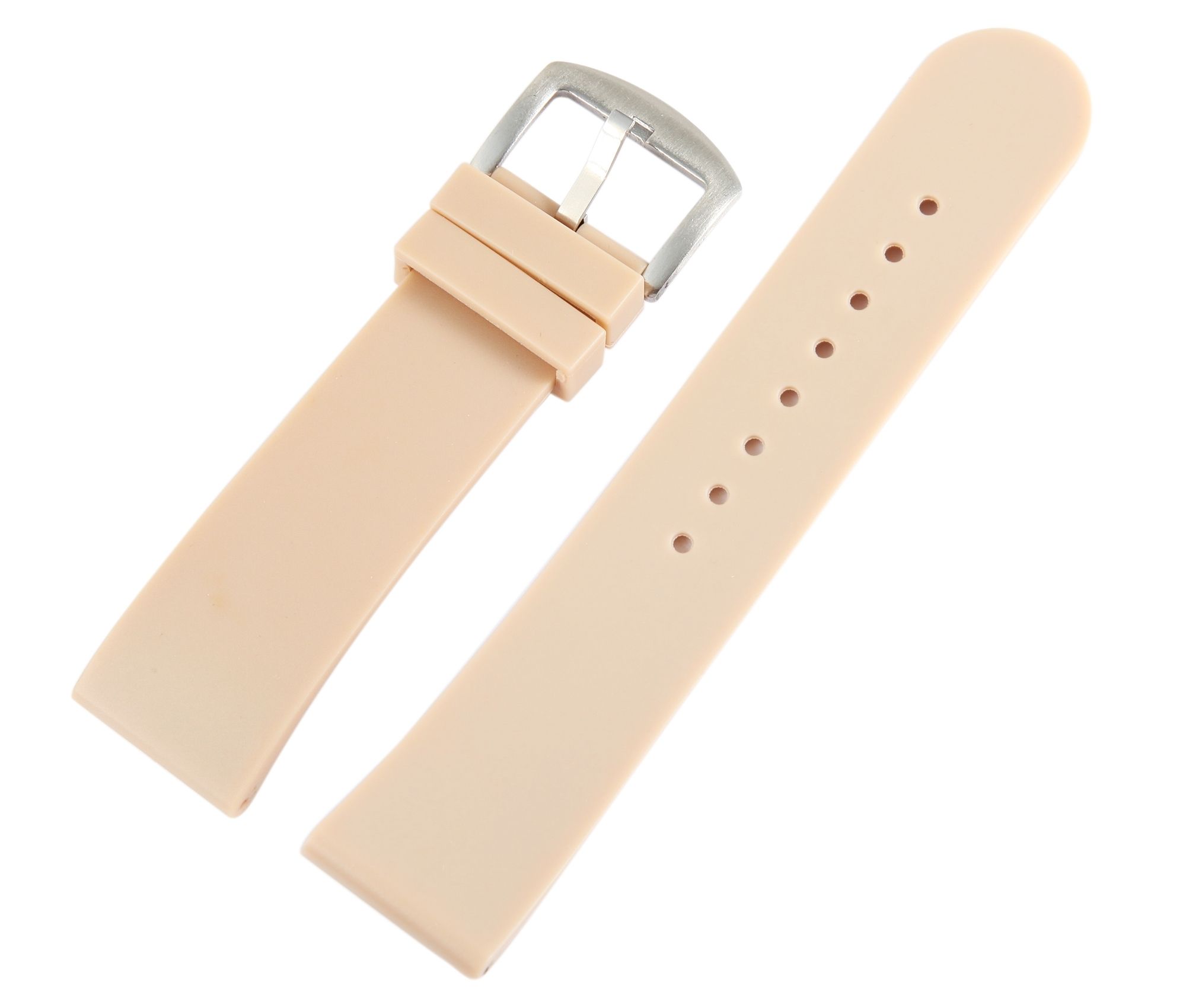 Basic Silikon Ersatzarmband, flach, 24 mm, beige