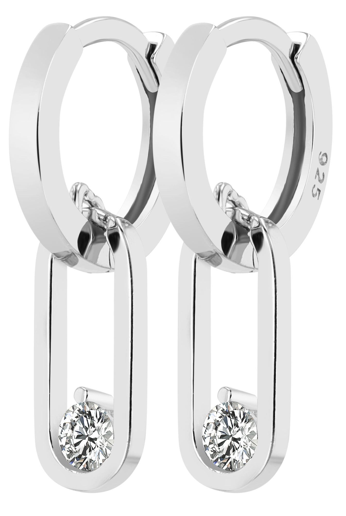 "Timea" - Creole mit Hänger, 925/- Echt Silber
