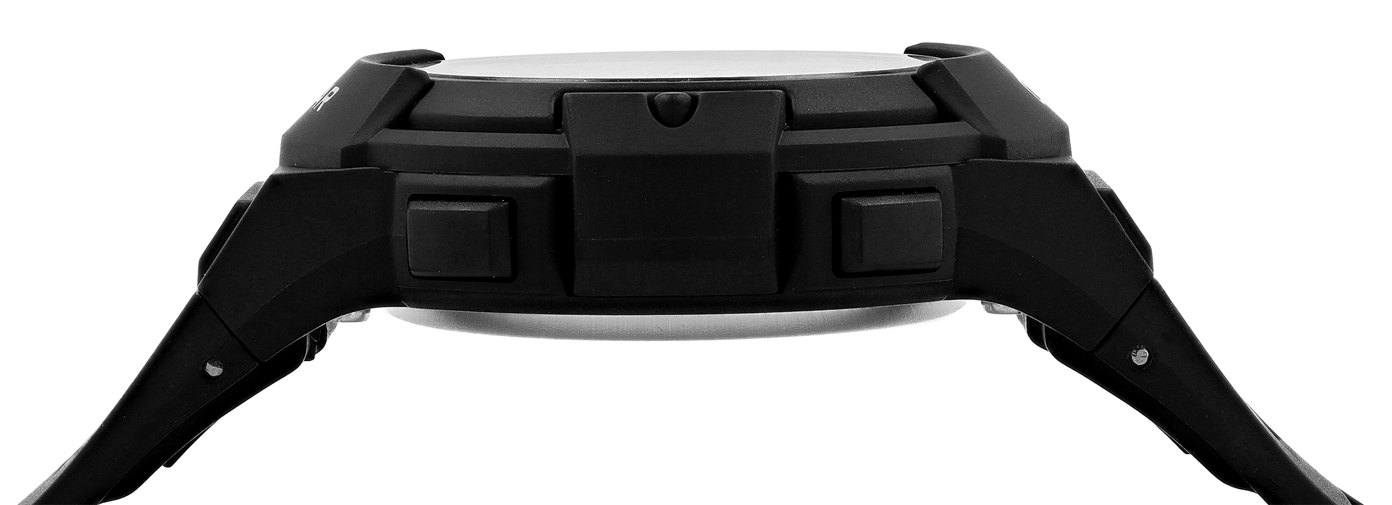 Q&Q Digitale Herren- & Jugenduhr, Resinband Ø 36 mm, 10 ATM, schwarz