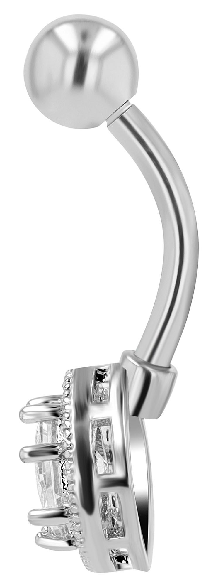 "Harla" 316L Edelstahl-Messing Bauchnabelpiercing Stabstärke 1,6 mm/ Länge 11 mm