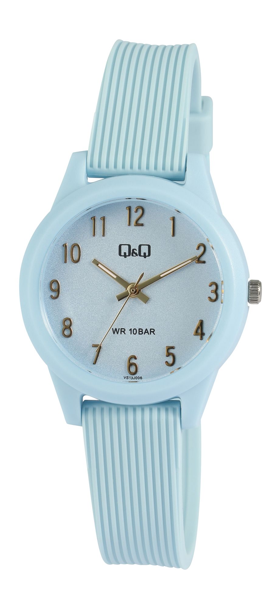 Q&Q Damen-/ Jugenduhr, Kunststoffarmband, 10 ATM, Ø 32 mm, hellblau