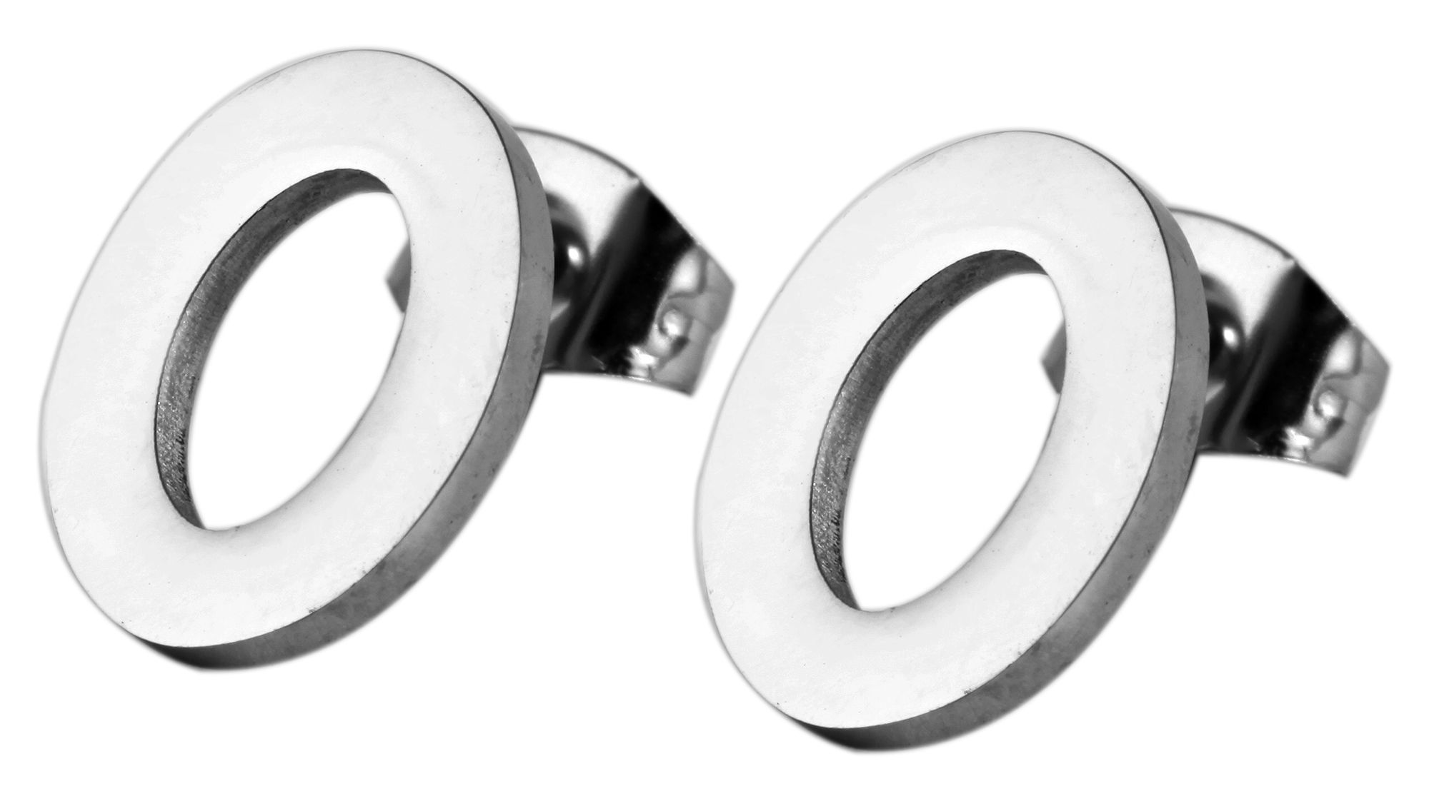 Edelstahl Schmuckset, Kette 43 + 5cm mit Anhänger + Ohrringe, tricolor