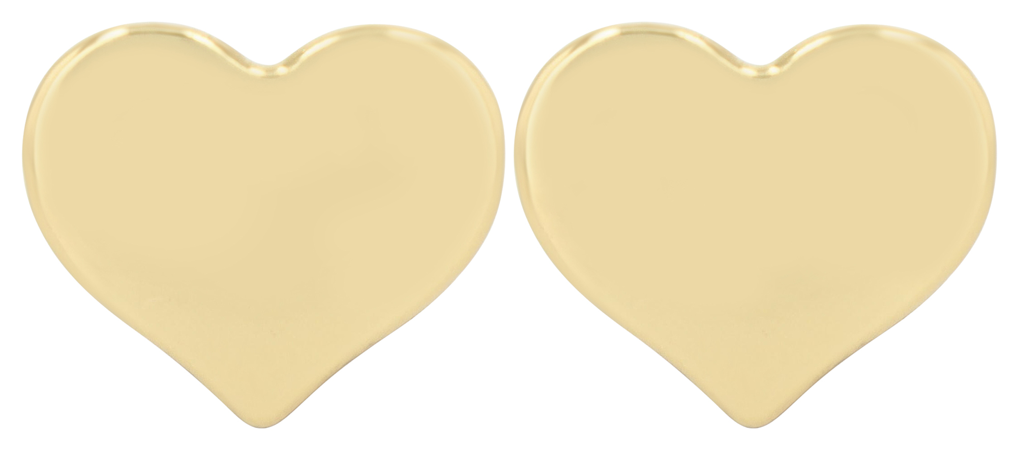 Roestvrijstalen oorknopjes - groot hart (12 x 14 mm), goudkleurig