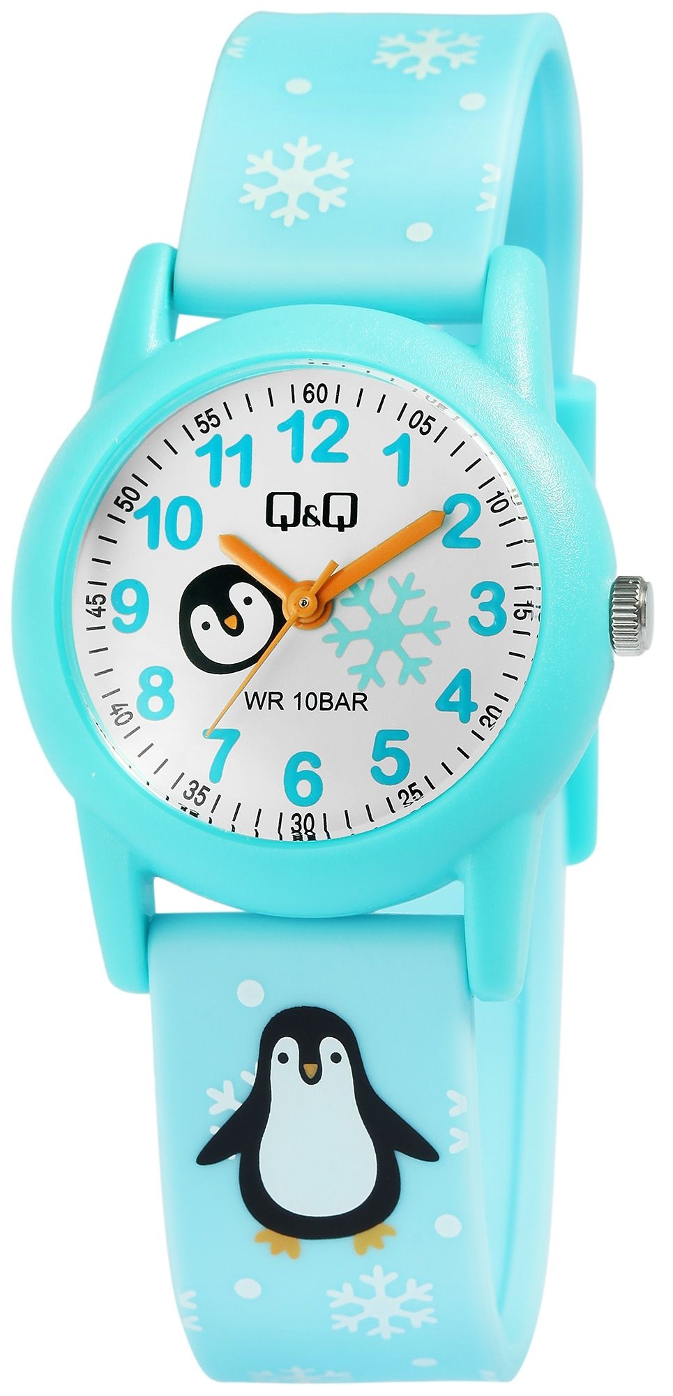 Q&Q Kinderuhr mit Silikonarmband, "Pinguin", 10 Bar