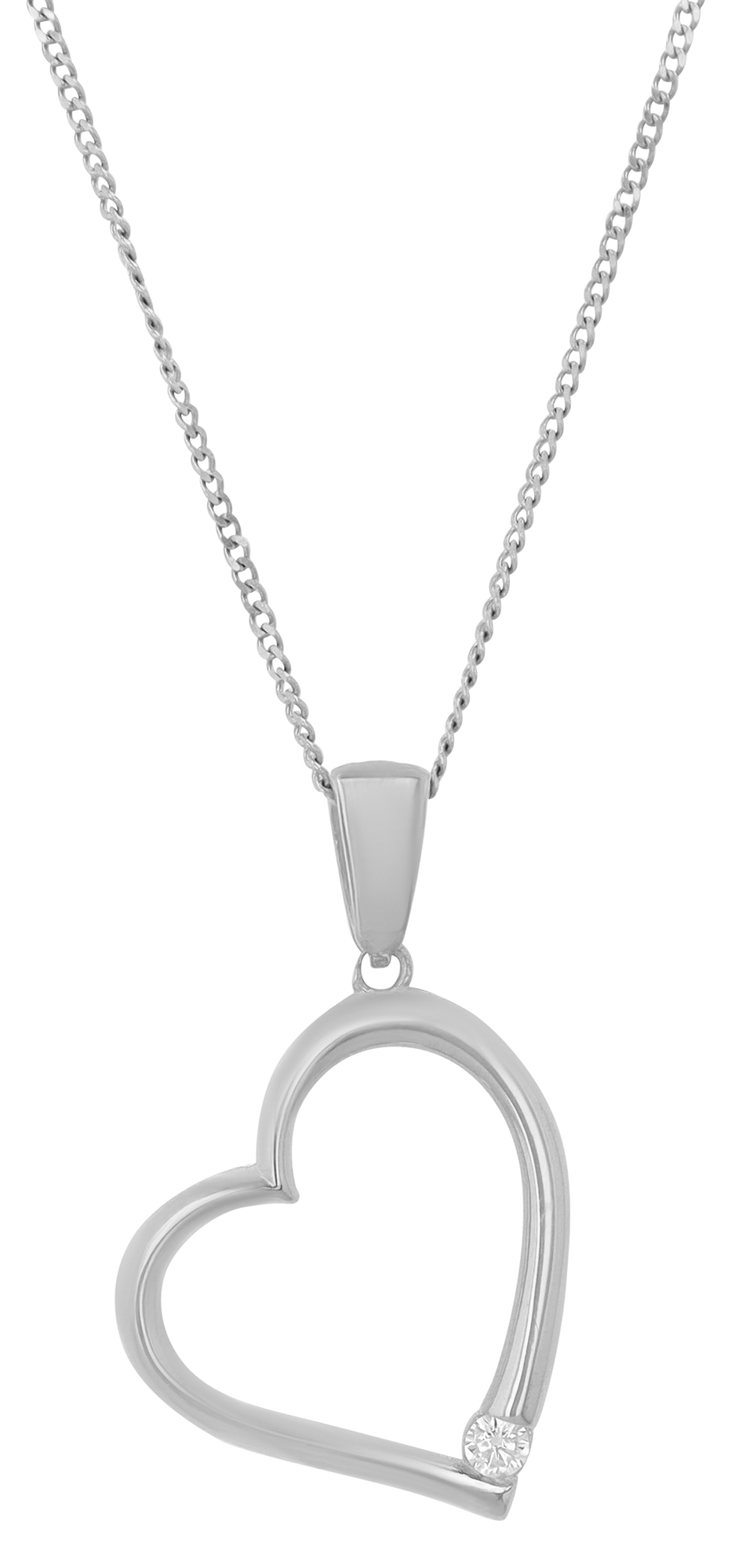 "Dania" 925/- Echt Silber Anhänger, Herz, silberfarben rhodiniert