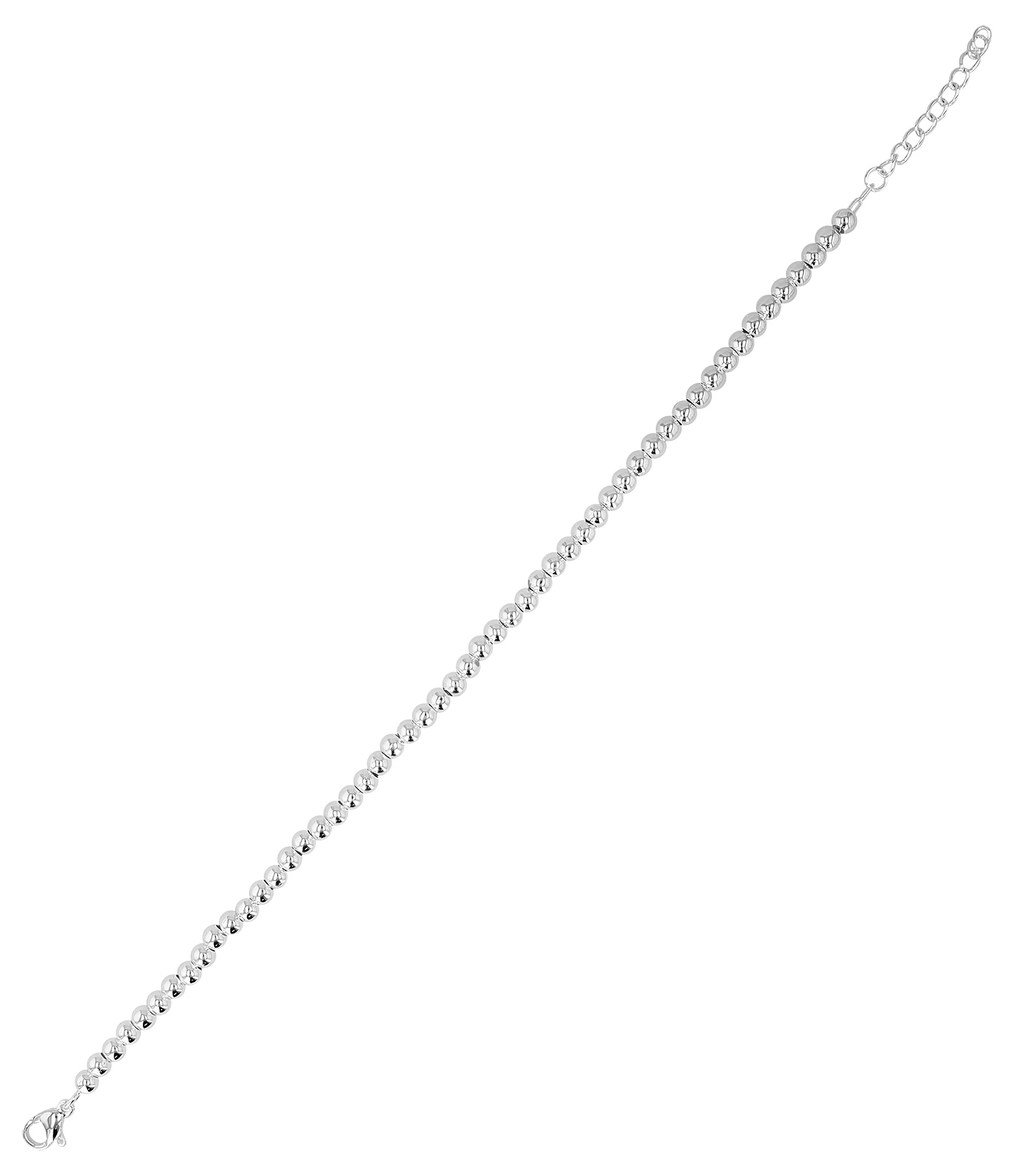 "Nasib", Akzent Kugelarmband, Edelstahl, versilbert, poliert, 20+3 cm