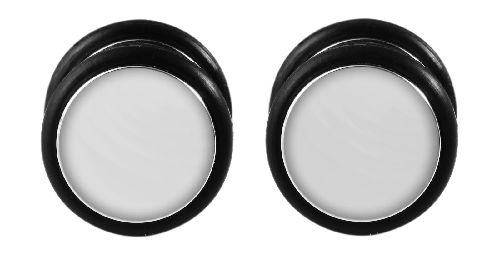 "Camilo" - Fake Plugs mit Schraubverschluss, Edelstahl, silberfarben