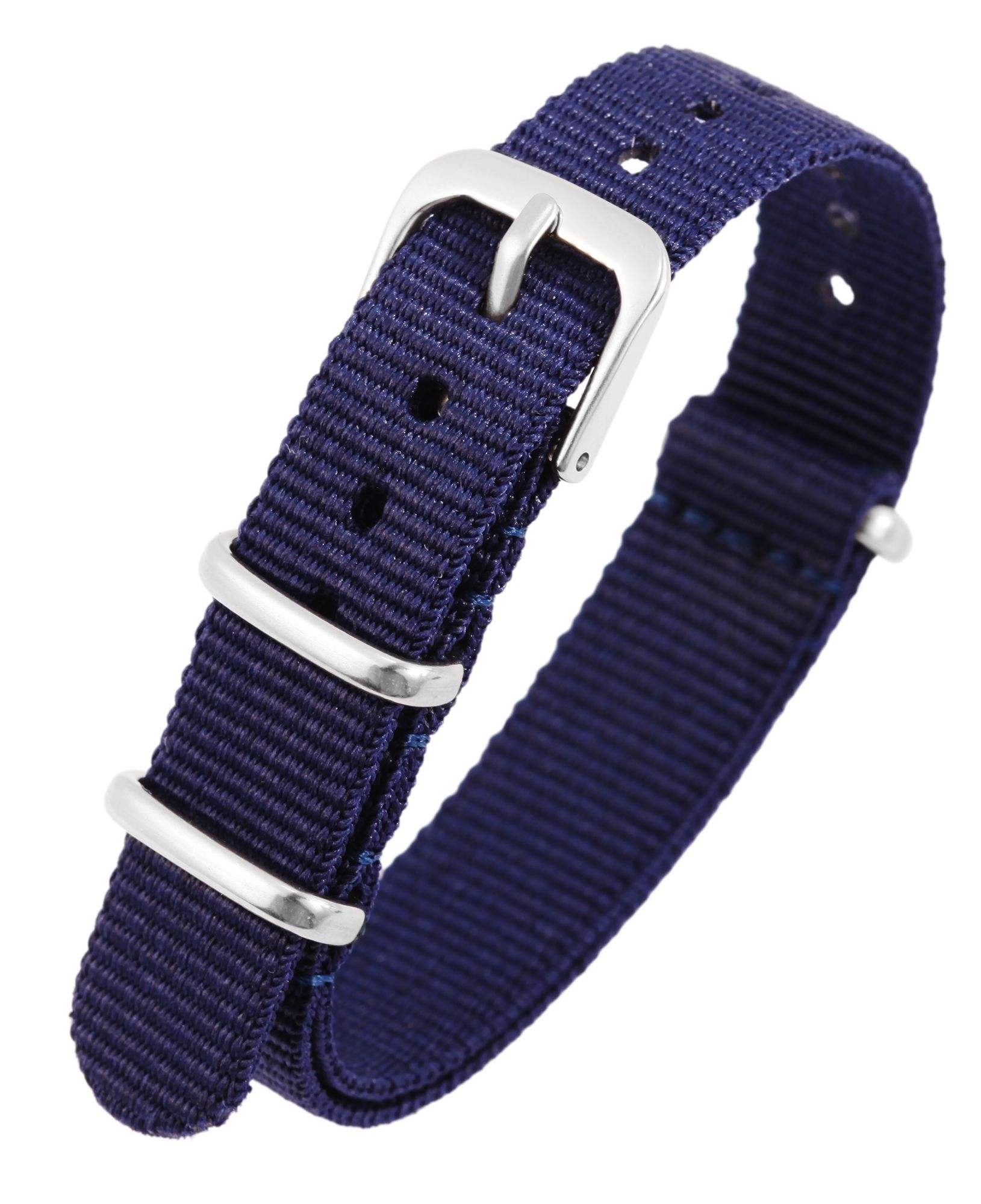 Nylon-Uhrenarmband im Nato-Stil, marineblau, 14 mm