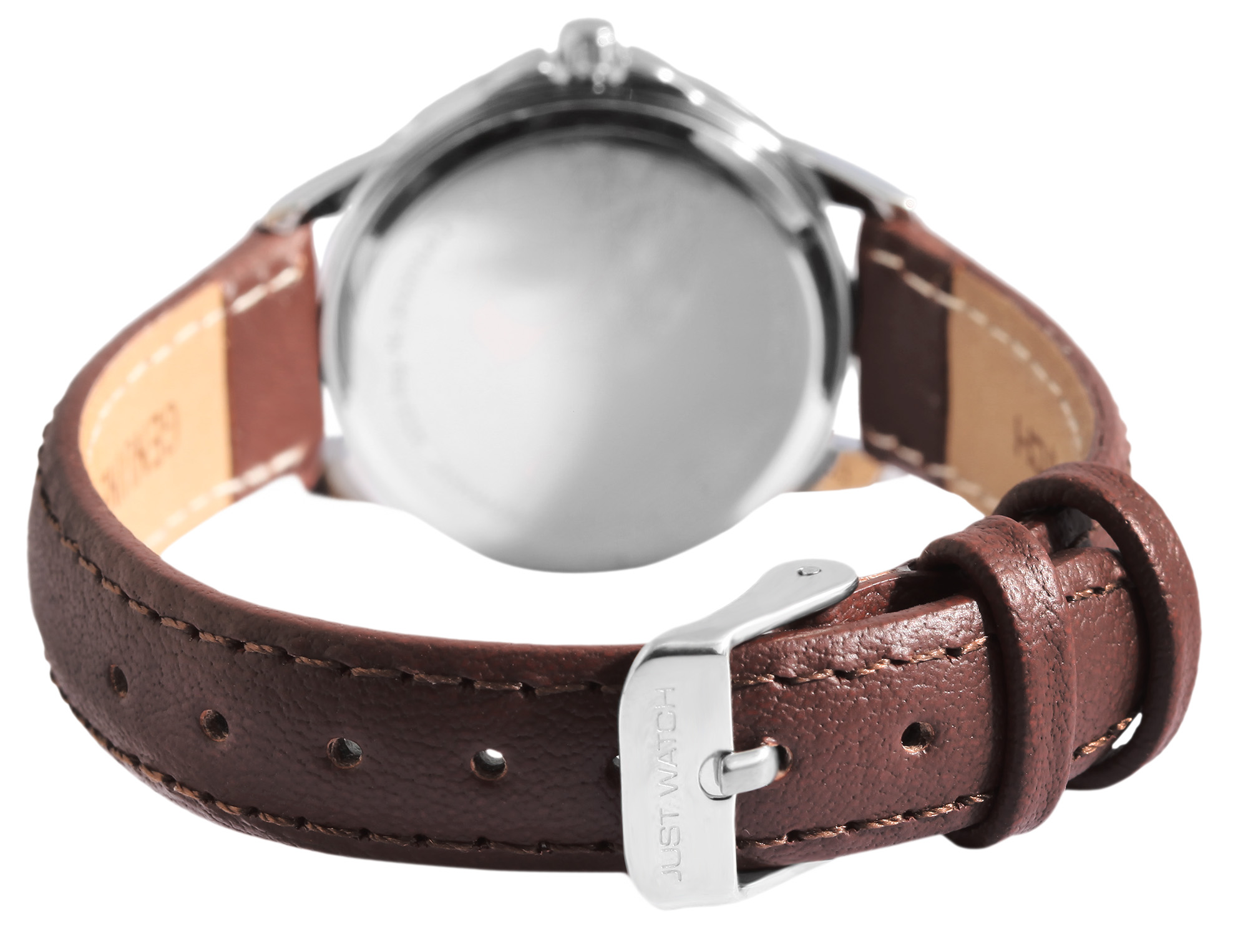 JUST WATCH "Brigitt" Damenuhr  Ø 29 mm, Echt Lederarmband, braun/ silberfarben