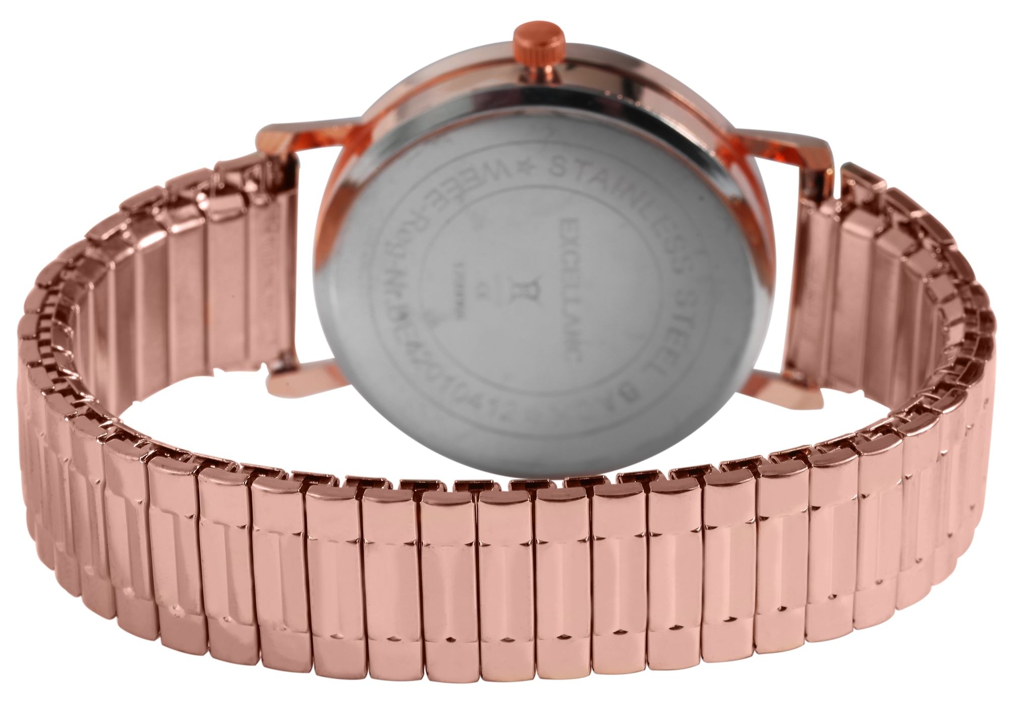 Excellanc Damenuhr mit Edelstahlzugarmband, roségoldfarben