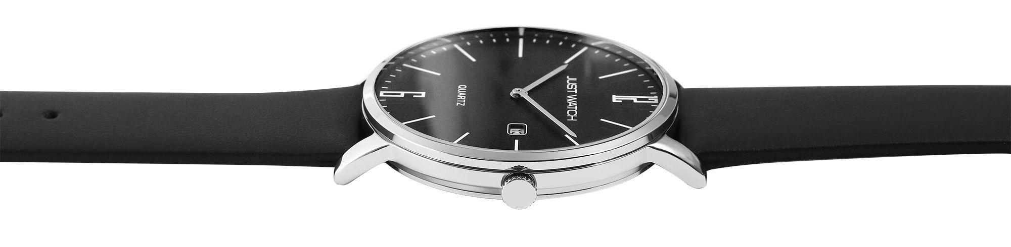 Just Watch Herrenuhr Echtlederband schwarz