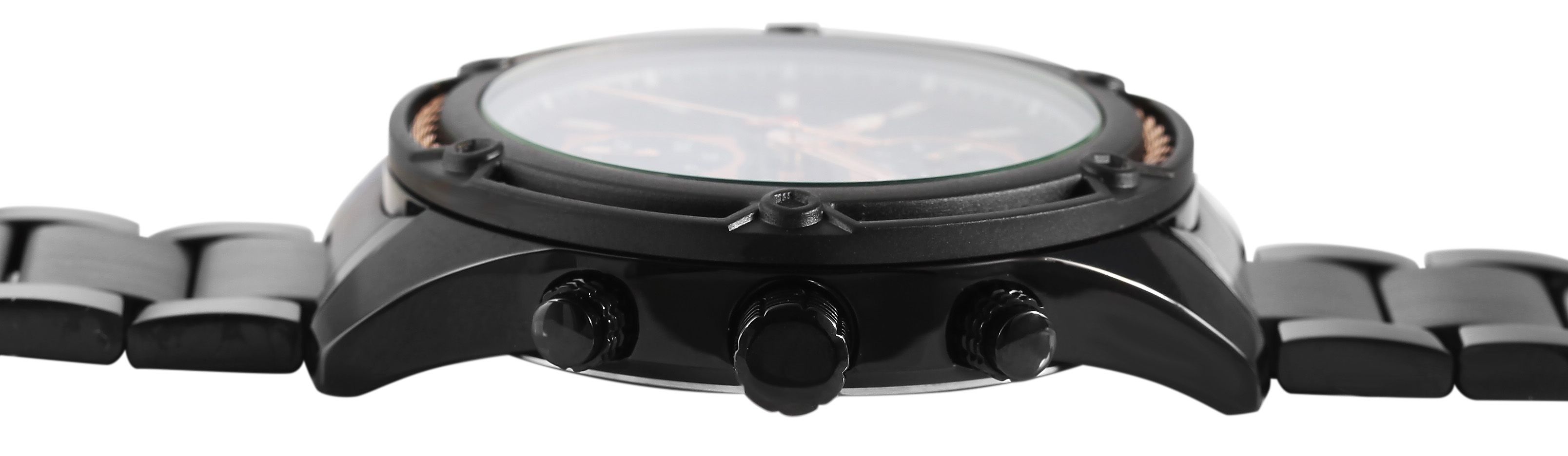 Raptor Limited Herrenuhr "Maher" mit Edelstahlarmband und Multifunktionsanzeige, schwarz/kupferfarben